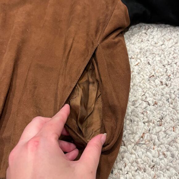 Bally of Switzerland 100% Suede Leather Colorblock Sweatshirt Sz XL Western - Picture 6 of 12